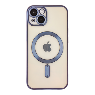 Чохол для iPhone 13 з MagSafe Metallic (TPU+PC) темно синій id_19862 фото