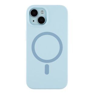 Силіконовий чохол з MagSafe для iPhone 15 Slim Ring Soft блакитний id_20790 фото