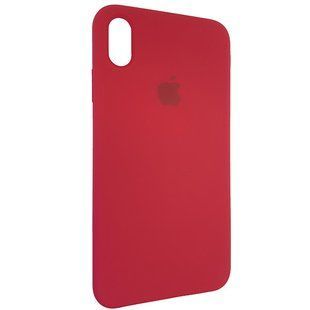 Силіконовий чохол для iPhone X / XS (10) з закритим низом малиновий Rose Red 36 Silicone Case (бампер) id_16058 фото
