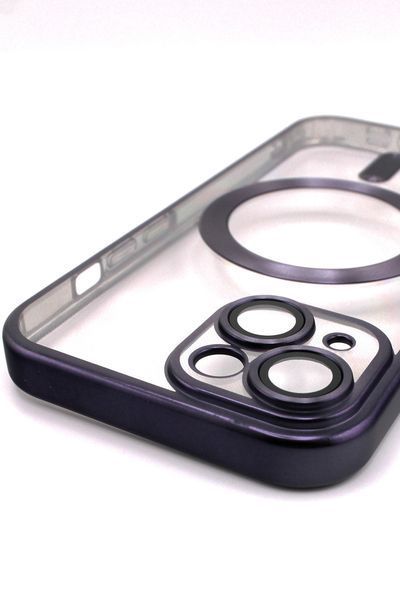 Чохол для iPhone 15 з MagSafe Metallic (TPU+PC) темно фіолетовий 2231467199 фото