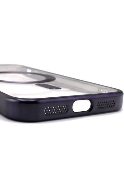 Чохол для iPhone 15 з MagSafe Metallic (TPU+PC) темно фіолетовий 2231467199 фото