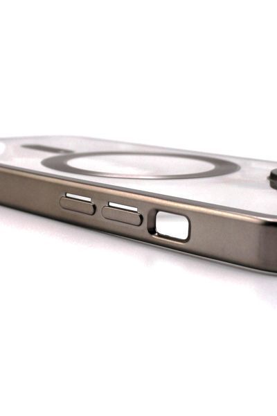 Чехол для iPhone 13 Pro Max з MagSafe Metallic (TPU+PC) серебряный id_17431 фото