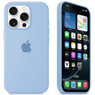 Силіконовий чохол для iPhone 13 Pro Max з закритим низом блакитний Sky Blue 58 Silicone Case (бампер) id_17842 фото