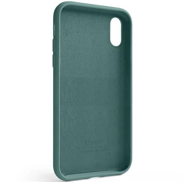 Силіконовий чохол для iPhone XR з закритим низом сіро зелений Pine Green 58 Silicone Case (бампер) id_16060 фото