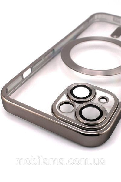 Чохол для iPhone 15 з MagSafe Metallic (TPU+PC) срібний 2231467202 фото